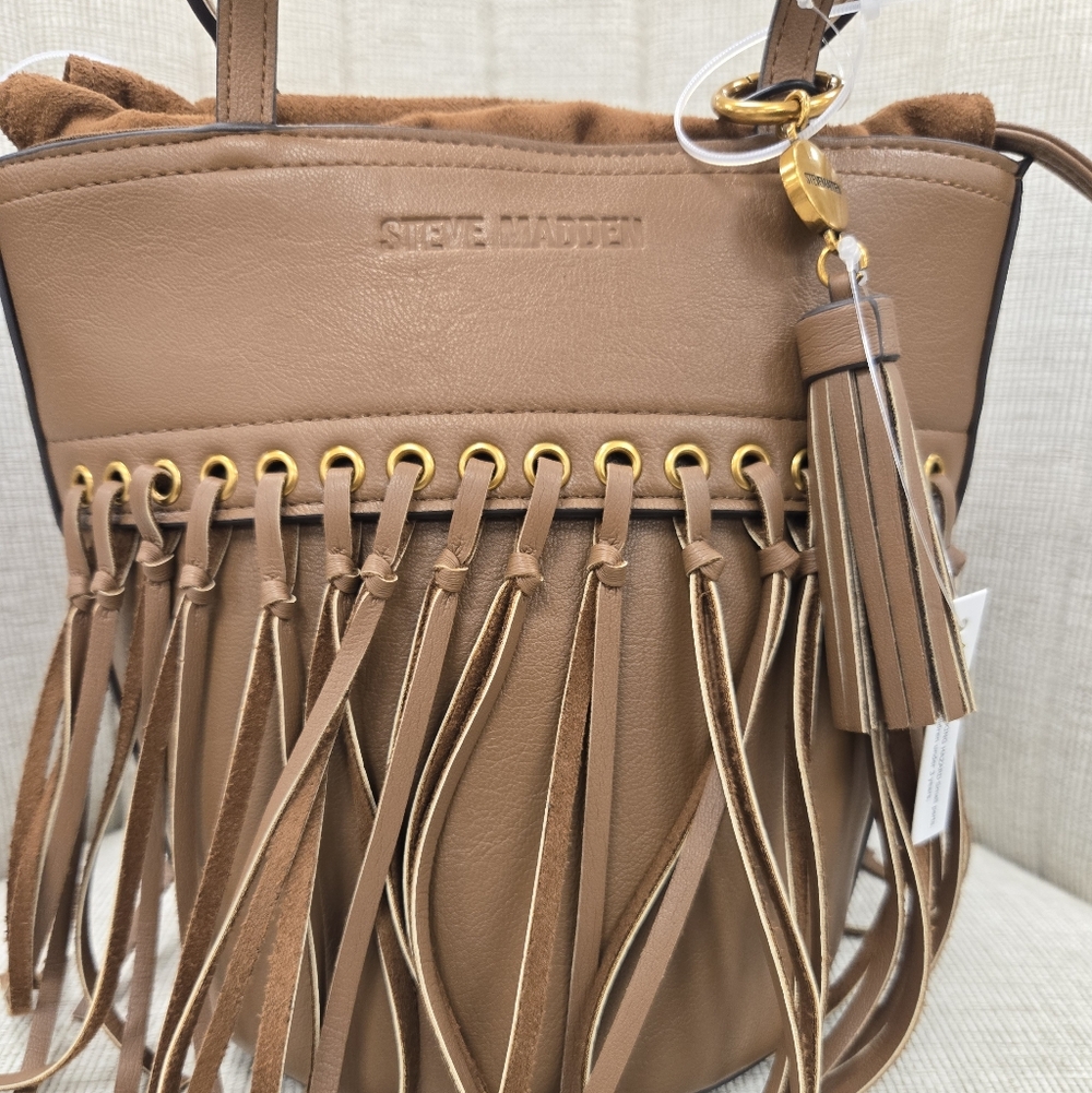 Steve Madden Brown Fringe Shoulder Bag - Picture 4 of 5